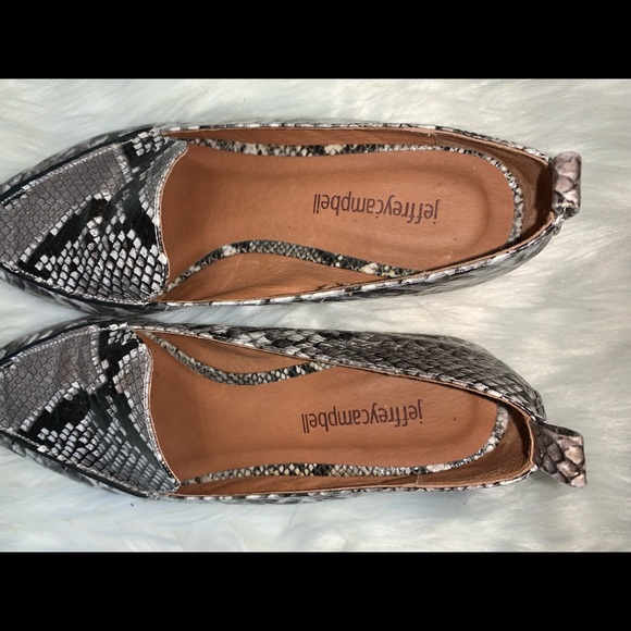 Jeffrey Campbell Viona Black Lizard appointed Toe loafer With Sculpted heel 7 - Picture 6 of 8